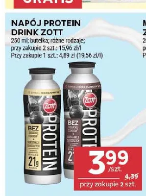 Napój Protein Drink o smaku waniliowym Zott promocja w Stokrotka