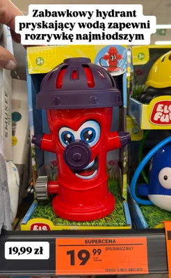 Zabawkowy hydrant pryskający wodą spryskiwacz mały Ele Fun promocja w Biedronka