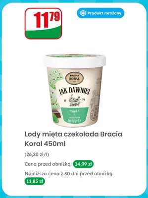 Lody mięta czekolada Bracia Koral promocja w Dino