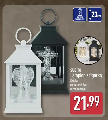 Lampion z figurką anioła Subito biały 23 cm promocja w Aldi