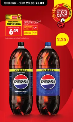 Napój gazowany Pepsi Zero 2,25 l promocja w Biedronka