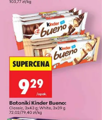 Batoniki Kinder Bueno White 3-pak promocja w Biedronka