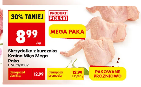 Skrzydełka z kurczaka Kraina Mięs Mega Paka promocja w Biedronka