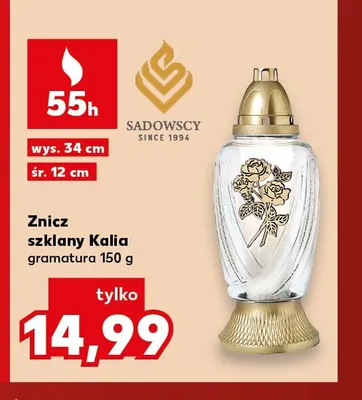 Znicz szklany Kalia Sadowscy promocja w Kaufland