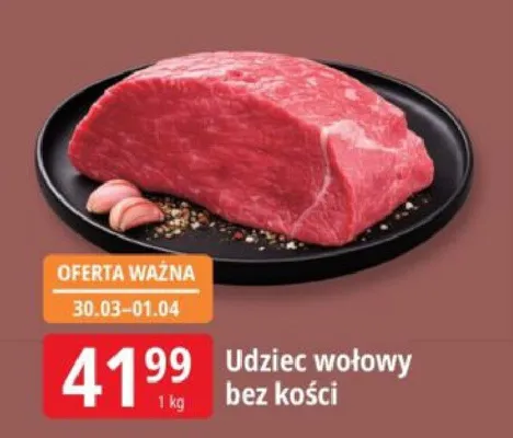 Udziec wołowy bez kości promocja w Leclerc