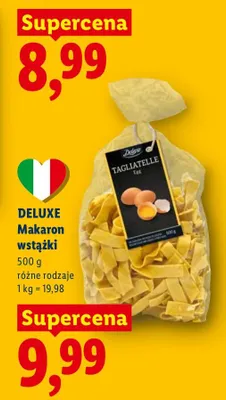 Makaron wstążki, różne rodzaje Deluxe promocja w Lidl