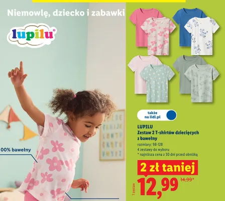 Zestaw 2 T-shirtów dziecięcych z bawełny promocja w Lidl