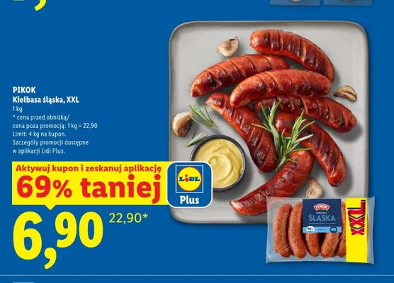 Kiełbasa śląska XXL Pikok promocja w Lidl