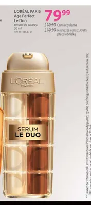 Serum do twarzy L'Oréal Paris Age Perfect Le Duo promocja w Hebe
