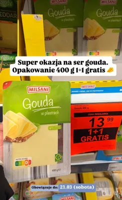 Ser Gouda w plastrach promocja w Aldi