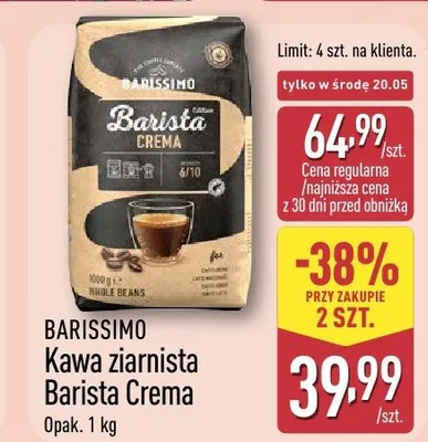 Kawa ziarnista BARISSIMO Barista Crema promocja w Aldi
