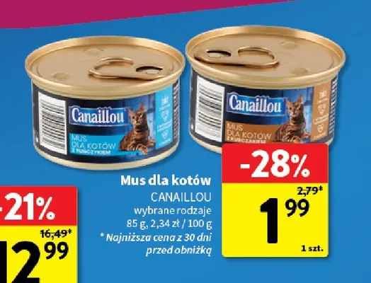 Mus dla kotów z kurczakiem Canaillou promocja w Intermarche