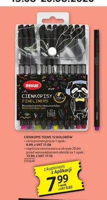 Cienkopisy Teens 12 kolorów Rexus promocja w Selgros