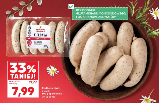 Kiełbasa biała z szynki promocja w Kaufland