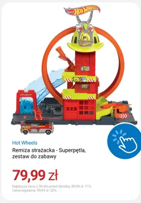 Remiza strażacka - Superpętla zestaw do zabawy Hot Wheels promocja w Smyk