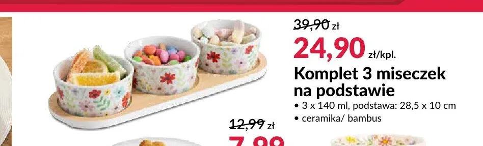 Komplet 3 miseczek na podstawie promocja w Salony Agata