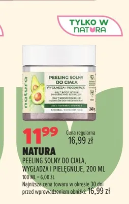 Peeling solny do ciała Natura wygładza i pielęgnuje promocja w Drogerie Natura