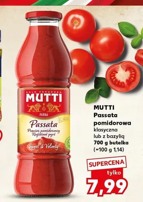 Passata pomidorowa Mutti z bazylią promocja w Kaufland