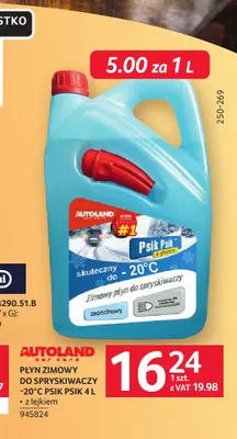 Płyn zimowy do spryskiwaczy -20°C Psik Psik z lejkiem Autoland promocja w Selgros