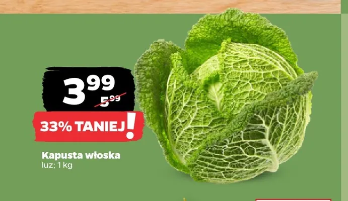 Kapusta włoska promocja w Netto
