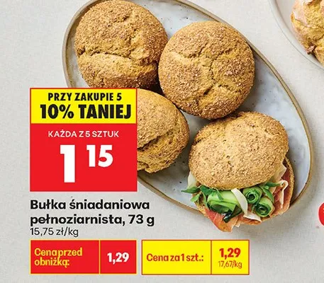 Bułka śniadaniowa pełnoziarnista promocja w Biedronka