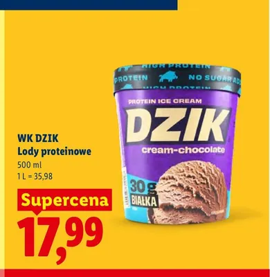 Lody proteinowe WK Dzik promocja w Lidl