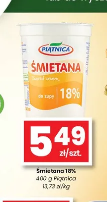Śmietana 18% Piątnica promocja w emma MARKET