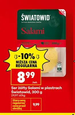 Ser żółty salami w plastrach Światowid promocja w Biedronka