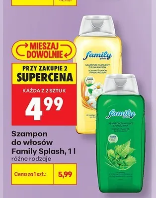 Szampon do włosów Family Splash z pokrzywą promocja w Biedronka