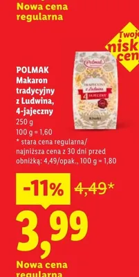 Makaron tradycyjny z Ludwina 4-jajeczny Polmak promocja w Lidl