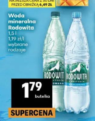 Woda mineralna Rodowita promocja w Delikatesy Centrum