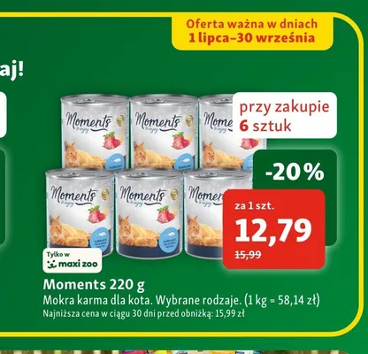 Karma dla kotów mokra Moments promocja w MAXI ZOO