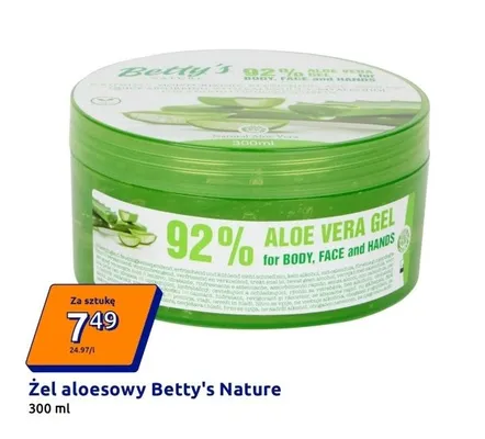 Żel aloesowy 92% Aloe Vera Gel promocja w Action