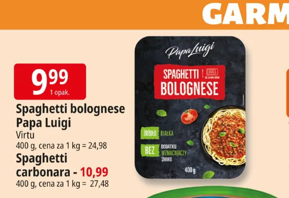 Spaghetti bolognese Papa Luigi Virtu promocja w Leclerc