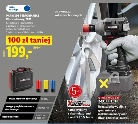 Klucz udarowy 20V PARKSIDE PERFORMANCE promocja w Lidl