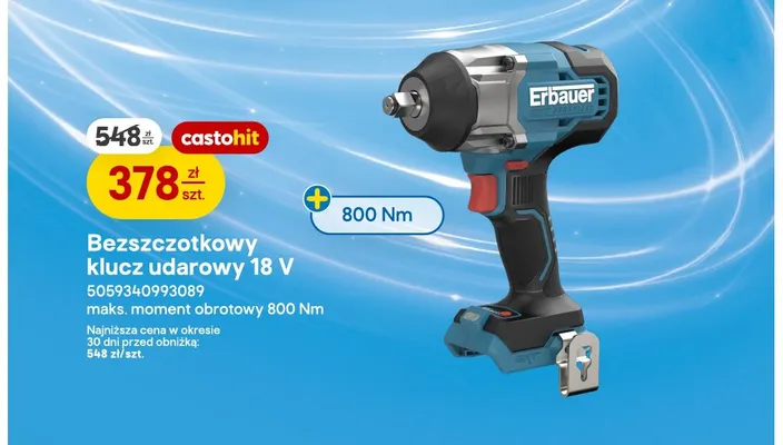 Bezszczotkowy klucz udarowy Erbauer promocja w Castorama