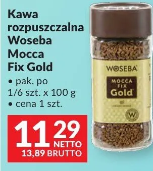 Kawa rozpuszczalna Woseba Mocca Fix Gold promocja w Makro