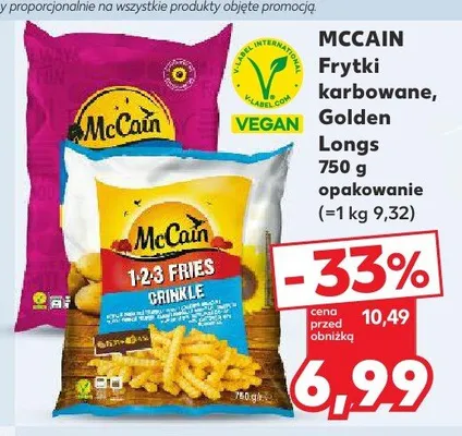 Frytki ziemniaczane, Golden Longs, VEGAN promocja w Kaufland