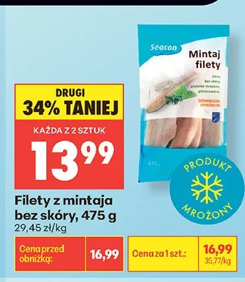 Filety z mintaja bez skóry Seacon promocja w Biedronka
