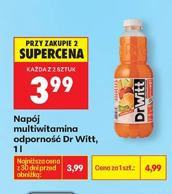 Napój multiwitamina odporność promocja w Biedronka