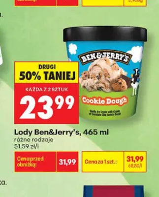 Lody Ben & Jerry's Cookie Dough promocja w Biedronka