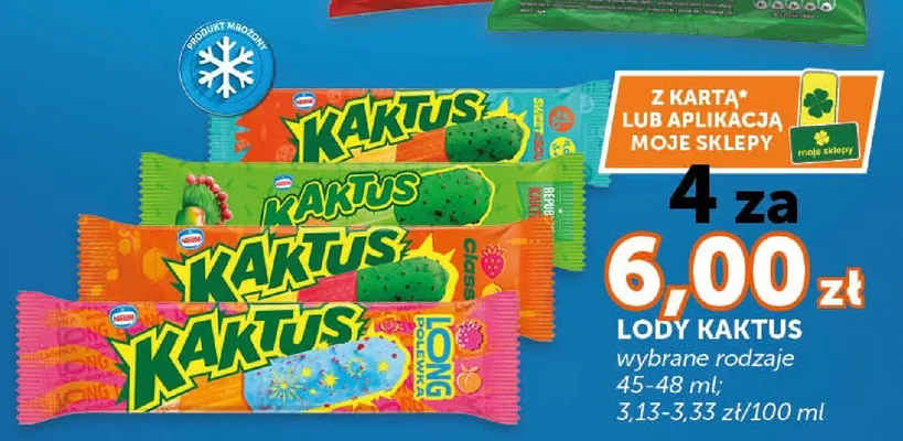 Lody Kaktus Long 45-48ml promocja w Groszek