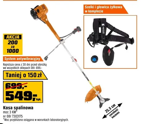 Kosa spalinowa moc 3 km promocja w OBI