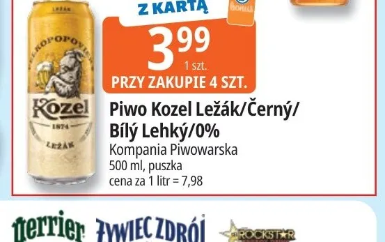 Piwo bezalkoholowe Kozel promocja w Leclerc