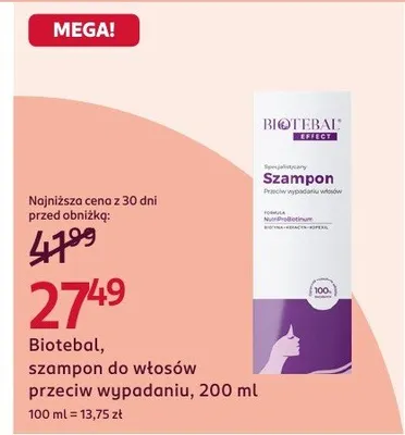 Szampon do włosów przeciw wypadaniu Biotebal promocja w Rossmann