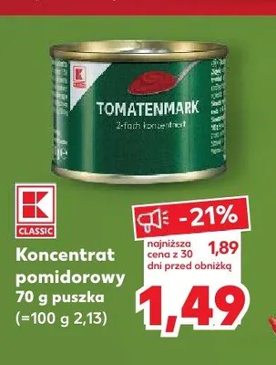 Koncentrat pomidorowy K-Classic promocja w Kaufland