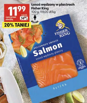 Łosoś wędzony w plastrach promocja w Delikatesy Centrum