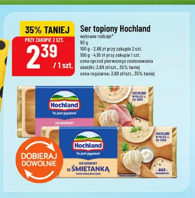 Ser topiony Hochland ze śmietanką promocja w POLOmarket
