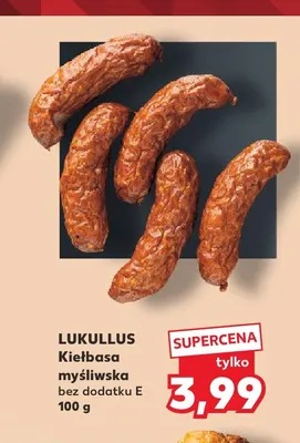 Kiełbasa myśliwska bez dodatku E Lukullus promocja w Kaufland