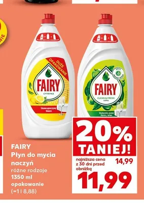 Płyń do mycia naczyń Fairy Clean & Fresh Jabłko promocja w Kaufland